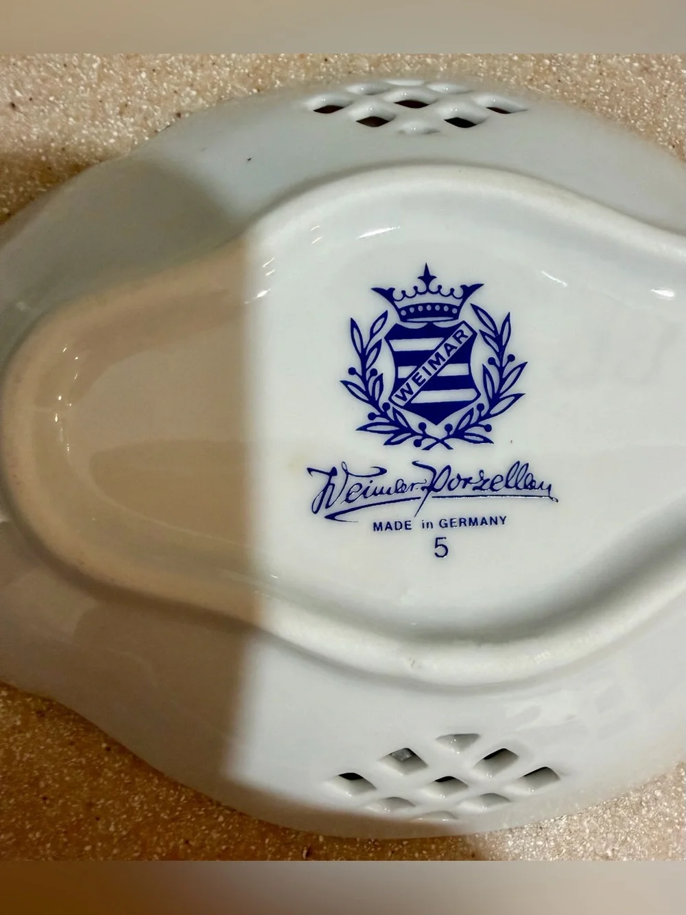 Weimar Porcelain Barbarina Pink Rose Trinket Candy Dish Bowl Gold Trim Filigree